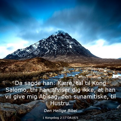 Picture 03 - 1 Kongebog 2:17 DA1871 - Da sagde han: Kære, tal til Kong Salomo, thi han - Bible Verse Picture
