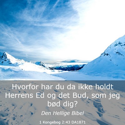 Picture 03 - 1 Kongebog 2:43 DA1871 - Hvorfor har du da ikke holdt Herrens Ed og det - Bible Verse Picture