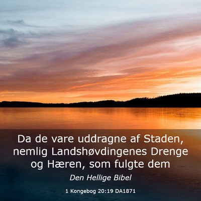 Picture 03 - 1 Kongebog 20:19 DA1871 - Da de vare uddragne af Staden, nemlig - Bible Verse Picture