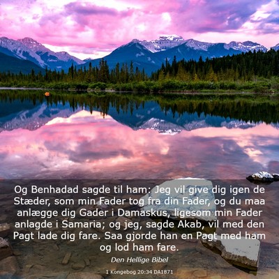 Picture 03 - 1 Kongebog 20:34 DA1871 - Og Benhadad sagde til ham: Jeg vil give dig igen - Bible Verse Picture