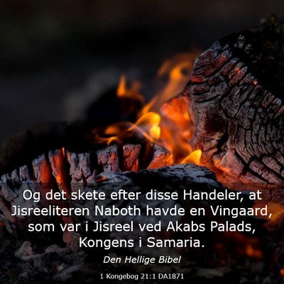 Picture 03 - 1 Kongebog 21:1 DA1871 - Og det skete efter disse Handeler, at - Bible Verse Picture