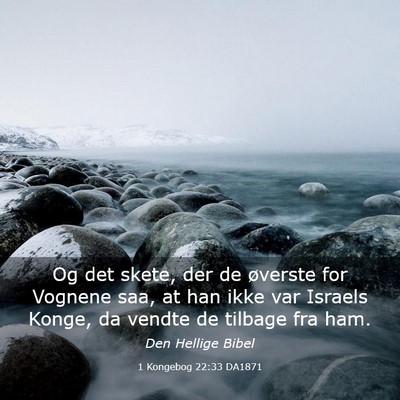 Picture 03 - 1 Kongebog 22:33 DA1871 - Og det skete, der de øverste for Vognene saa, at - Bible Verse Picture