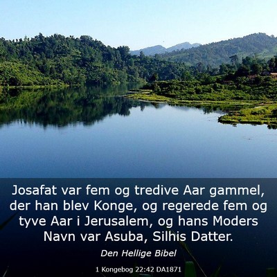 Picture 03 - 1 Kongebog 22:42 DA1871 - Josafat var fem og tredive Aar gammel, der han - Bible Verse Picture