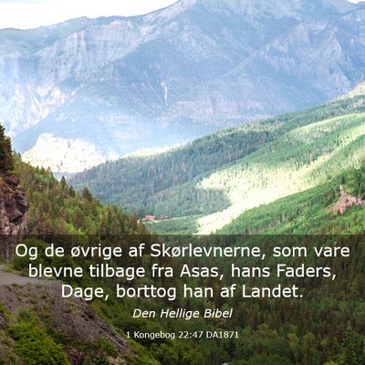 Picture 03 - 1 Kongebog 22:47 DA1871 - Og de øvrige af Skørlevnerne, som vare blevne - Bible Verse Picture