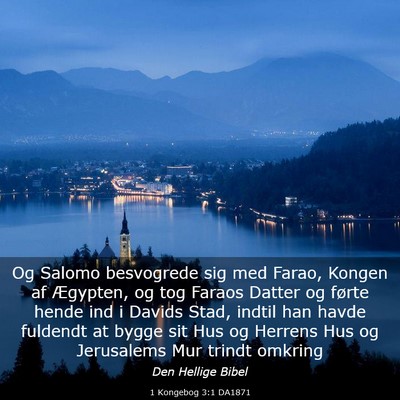 Picture 03 - 1 Kongebog 3:1 DA1871 - Og Salomo besvogrede sig med Farao, Kongen af - Bible Verse Picture