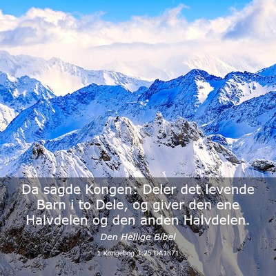 Picture 03 - 1 Kongebog 3:25 DA1871 - Da sagde Kongen: Deler det levende Barn i to - Bible Verse Picture