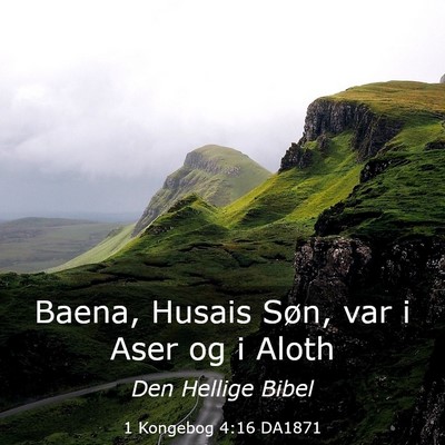 Picture 03 - 1 Kongebog 4:16 DA1871 - Baena, Husais Søn, var i Aser og i - Bible Verse Picture