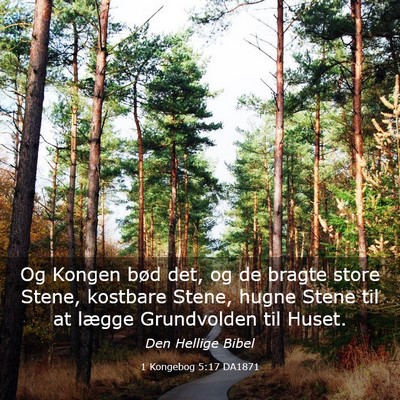 Picture 03 - 1 Kongebog 5:17 DA1871 - Og Kongen bød det, og de bragte store Stene, - Bible Verse Picture