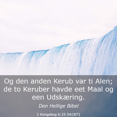 Picture 03 - 1 Kongebog 6:25 DA1871 - Og den anden Kerub var ti Alen; de to Keruber - Bible Verse Picture
