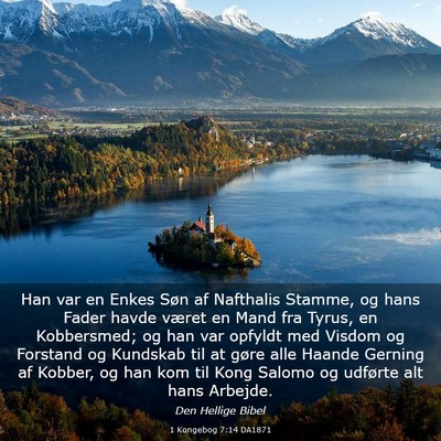 Picture 03 - 1 Kongebog 7:14 DA1871 - Han var en Enkes Søn af Nafthalis Stamme, og - Bible Verse Picture