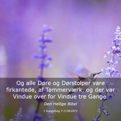 Picture 03 - 1 Kongebog 7:5 DA1871 - Og alle Døre og Dørstolper vare firkantede, af - Bible Verse Picture