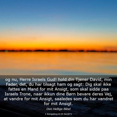 Picture 03 - 1 Kongebog 8:25 DA1871 - og nu, Herre Israels Gud! hold din Tjener David, - Bible Verse Picture