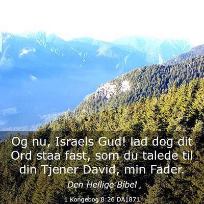 Picture 03 - 1 Kongebog 8:26 DA1871 - Og nu, Israels Gud! lad dog dit Ord staa fast, - Bible Verse Picture