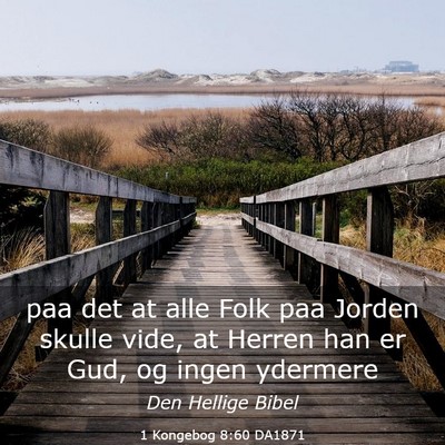 Picture 03 - 1 Kongebog 8:60 DA1871 - paa det at alle Folk paa Jorden skulle vide, at - Bible Verse Picture