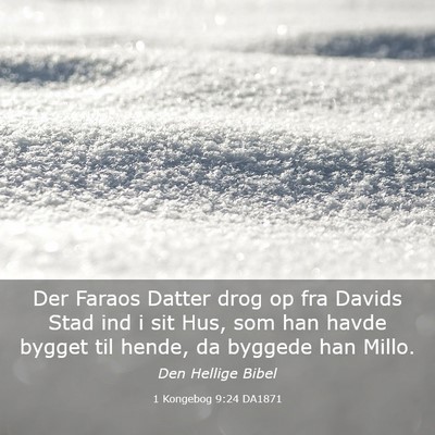 Picture 03 - 1 Kongebog 9:24 DA1871 - Der Faraos Datter drog op fra Davids Stad ind i - Bible Verse Picture