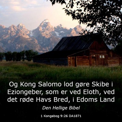Picture 03 - 1 Kongebog 9:26 DA1871 - Og Kong Salomo lod gøre Skibe i Eziongeber, som - Bible Verse Picture