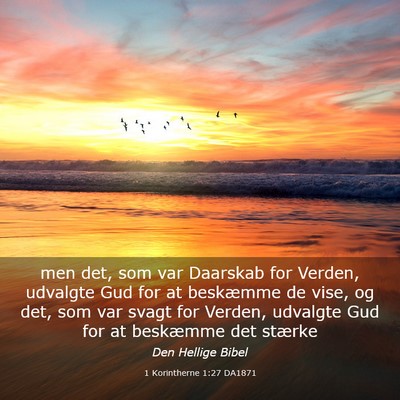 Picture 03 - 1 Korintherne 1:27 DA1871 - men det, som var Daarskab for Verden, udvalgte - Bible Verse Picture
