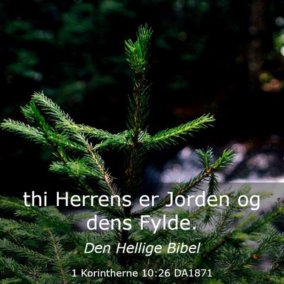 Picture 03 - 1 Korintherne 10:26 DA1871 - thi Herrens er Jorden og dens - Bible Verse Picture
