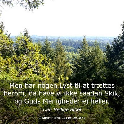 Picture 03 - 1 Korintherne 11:16 DA1871 - Men har nogen Lyst til at trættes herom, da have - Bible Verse Picture