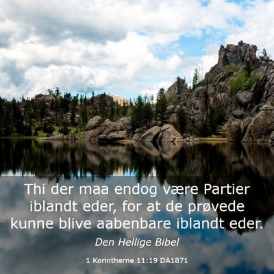 Picture 03 - 1 Korintherne 11:19 DA1871 - Thi der maa endog være Partier iblandt eder, for - Bible Verse Picture
