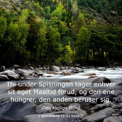 Picture 03 - 1 Korintherne 11:21 DA1871 - Thi under Spisningen tager enhver sit eget - Bible Verse Picture