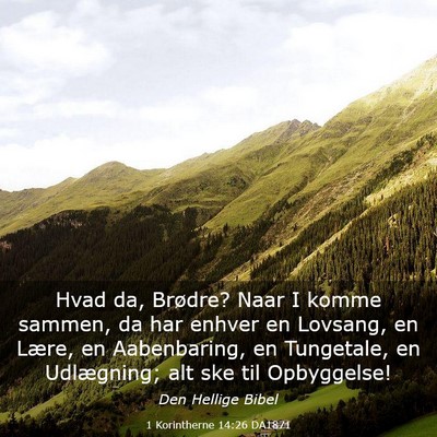 Picture 03 - 1 Korintherne 14:26 DA1871 - Hvad da, Brødre? Naar I komme sammen, da har - Bible Verse Picture