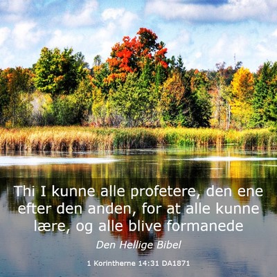 Picture 03 - 1 Korintherne 14:31 DA1871 - Thi I kunne alle profetere, den ene efter den - Bible Verse Picture