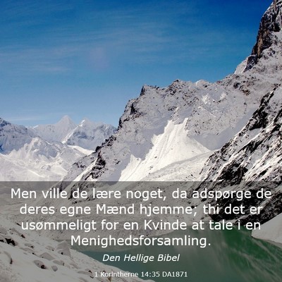 Picture 03 - 1 Korintherne 14:35 DA1871 - Men ville de lære noget, da adspørge de deres - Bible Verse Picture