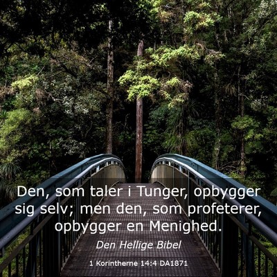 Picture 03 - 1 Korintherne 14:4 DA1871 - Den, som taler i Tunger, opbygger sig selv; men - Bible Verse Picture