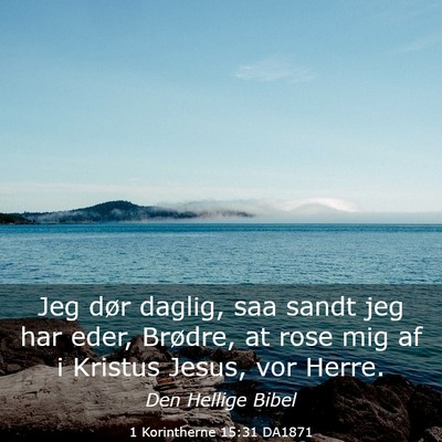 Picture 03 - 1 Korintherne 15:31 DA1871 - Jeg dør daglig, saa sandt jeg har eder, Brødre, - Bible Verse Picture