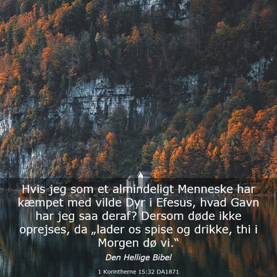 Picture 03 - 1 Korintherne 15:32 DA1871 - Hvis jeg som et almindeligt Menneske har kæmpet - Bible Verse Picture