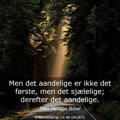 Picture 03 - 1 Korintherne 15:46 DA1871 - Men det aandelige er ikke det første, men det - Bible Verse Picture