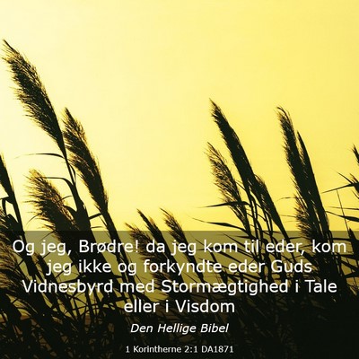Picture 03 - 1 Korintherne 2:1 DA1871 - Og jeg, Brødre! da jeg kom til eder, kom jeg - Bible Verse Picture