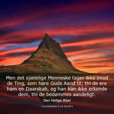 Picture 03 - 1 Korintherne 2:14 DA1871 - Men det sjælelige Menneske tager ikke imod de - Bible Verse Picture
