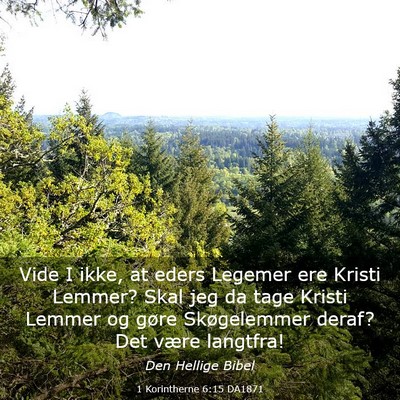 Picture 03 - 1 Korintherne 6:15 DA1871 - Vide I ikke, at eders Legemer ere Kristi Lemmer? - Bible Verse Picture