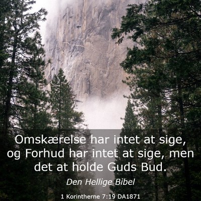 Picture 03 - 1 Korintherne 7:19 DA1871 - Omskærelse har intet at sige, og Forhud har - Bible Verse Picture