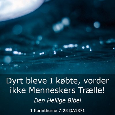 Picture 03 - 1 Korintherne 7:23 DA1871 - Dyrt bleve I købte, vorder ikke Menneskers - Bible Verse Picture
