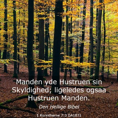 Picture 03 - 1 Korintherne 7:3 DA1871 - Manden yde Hustruen sin Skyldighed; ligeledes - Bible Verse Picture