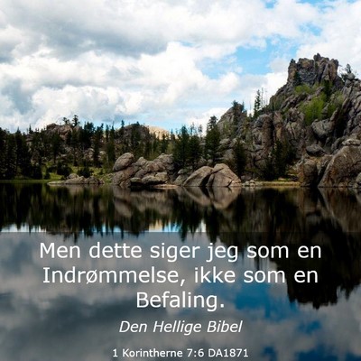 Picture 03 - 1 Korintherne 7:6 DA1871 - Men dette siger jeg som en Indrømmelse, ikke som - Bible Verse Picture