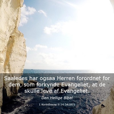 Picture 03 - 1 Korintherne 9:14 DA1871 - Saaledes har ogsaa Herren forordnet for dem, som - Bible Verse Picture
