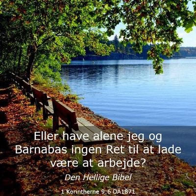 Picture 03 - 1 Korintherne 9:6 DA1871 - Eller have alene jeg og Barnabas ingen Ret til at - Bible Verse Picture