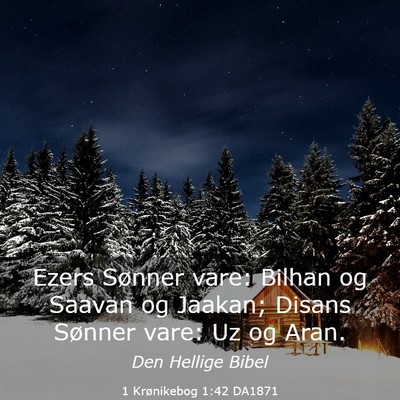 Picture 03 - 1 Krønikebog 1:42 DA1871 - Ezers Sønner vare: Bilhan og Saavan og Jaakan; - Bible Verse Picture