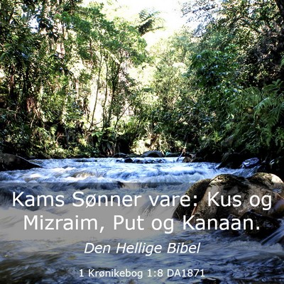 Picture 03 - 1 Krønikebog 1:8 DA1871 - Kams Sønner vare: Kus og Mizraim, Put og - Bible Verse Picture
