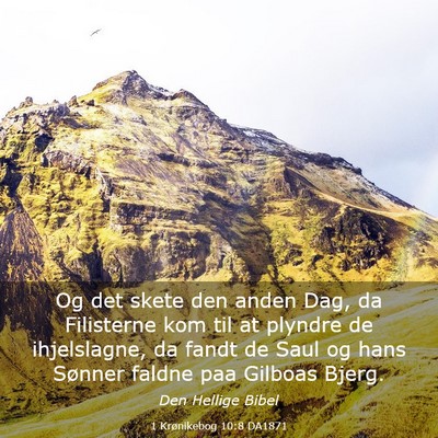 Picture 03 - 1 Krønikebog 10:8 DA1871 - Og det skete den anden Dag, da Filisterne kom til - Bible Verse Picture