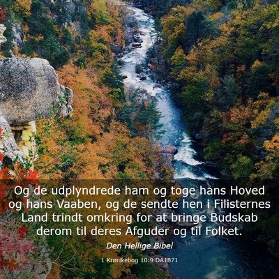 Picture 03 - 1 Krønikebog 10:9 DA1871 - Og de udplyndrede ham og toge hans Hoved og hans - Bible Verse Picture