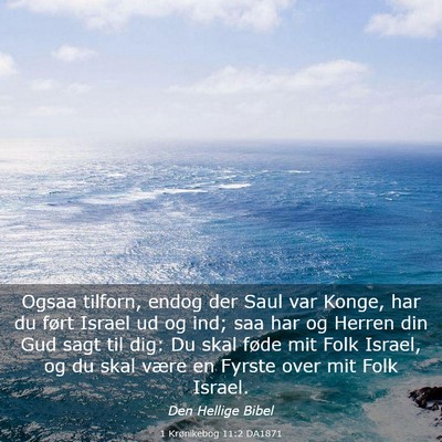 Picture 03 - 1 Krønikebog 11:2 DA1871 - Ogsaa tilforn, endog der Saul var Konge, har du - Bible Verse Picture