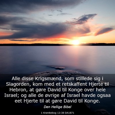 Picture 03 - 1 Krønikebog 12:38 DA1871 - Alle disse Krigsmænd, som stillede sig i - Bible Verse Picture