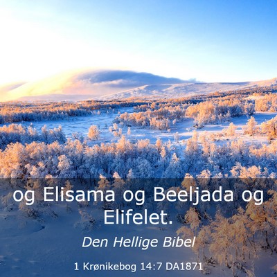 Picture 03 - 1 Krønikebog 14:7 DA1871 - og Elisama og Beeljada og - Bible Verse Picture