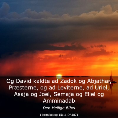 Picture 03 - 1 Krønikebog 15:11 DA1871 - Og David kaldte ad Zadok og Abjathar, Præsterne, - Bible Verse Picture