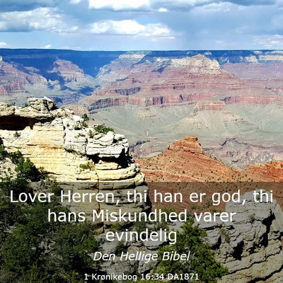 Picture 03 - 1 Krønikebog 16:34 DA1871 - Lover Herren, thi han er god, thi hans Miskundhed - Bible Verse Picture